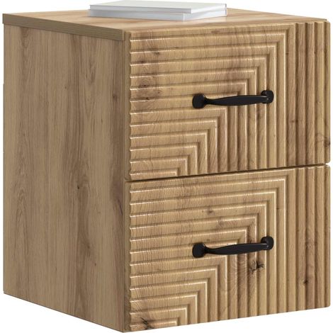 Maison Exclusive - Mobiletto da notte a muro con cassetto 2 pcs Rovere Artigianale