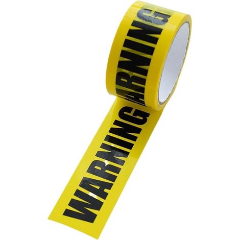 (4.8cm x 25m) Ruban de Marquage au Sol Jaune et Noir,Bande WARNING ,Ruban de Sécurité pour Décoration d'Halloween/Zone Dangereuse (1/5)