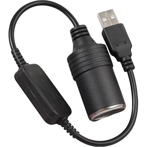 USB to 12V Cigarette Lighter Adapter, 5V USB Male to 12V Cigarette Lighter Socket Female Converter, Safe Power Converter for Driving Recorder, Dash Cameras, DVR, GPS, Car Purifier, E-Dog (1/5)