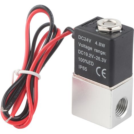 Électrovanne 24 V CC à réponse rapide, 2 positions, 2 voies, air, eau, huile, G1/4