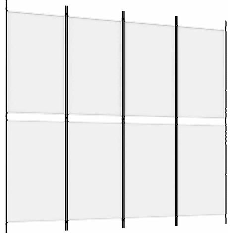 Paravent Cloison de séparation 4 panneaux, Pour Jardin, Balcon, Terrasse Blanc 200x180 cm Tissu OIB5592E (1/5)