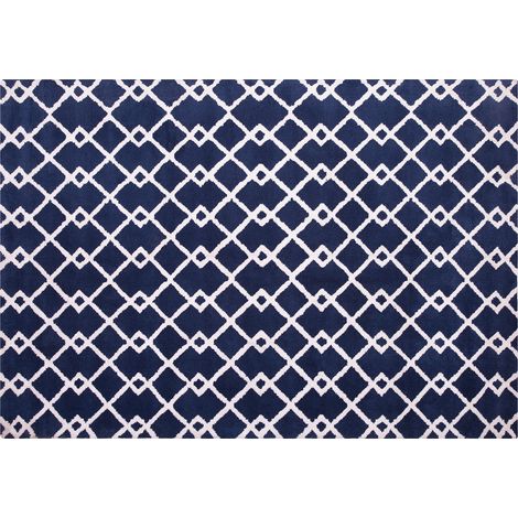 Alfombra de tela azul 160 x 230 cm geométrica rectangular moderna Serres