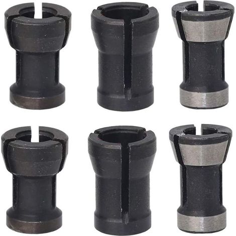 Jeu de 6 Pinces de Fraiseuse HSS Adaptateur pour Perceuse et Graveuse Tailles 6/6.35/8mm (1/5)