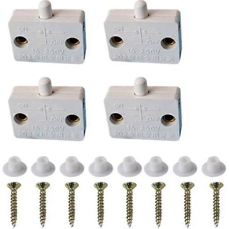 4-teiliger Schranktürschalter, kompatibel mit 12V 24V 110V, weiß, für beleuchtete Schränke. (1/5)