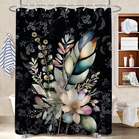 Rideau de douche tissu polyester 180x180 léger rideau imperméable pour éviter les moisissures dans une pièce humide (1/5)