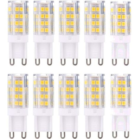 Ampoules LED G9, 5W Equivalent 40W Halogène Lampe Blanc 6000K Sans Scintillement Économie d'énergie Non Dimmable (Lot de 10) [Classe énergétique E] (1/4)