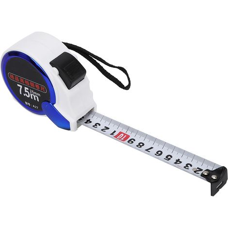 Mètre ruban télescopique en acier, portable, boîtier en polycarbonate, haute précision, outil de mesure pour le travail du bois, 7,5 mètres x 25 mm (1/5)