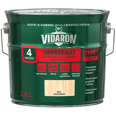 Vidaron Schutzimprägnierung für Holzgrundierung V01 2,5 l (1/4)