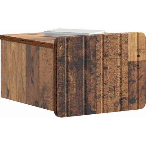 Maison Exclusive - Mobiletto da notte a muro Legno antico 33 x 34,5 x 24 cm