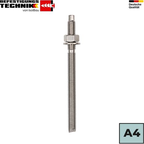 IsolBau Gewindestangenanker aus Stahl A4 M10 x 130 (1/5)