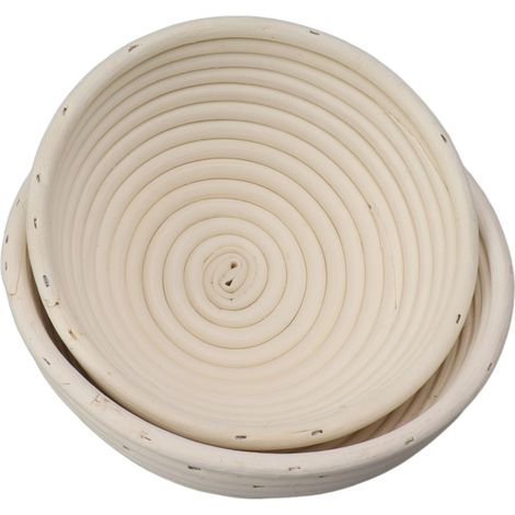 Panier de fermentation rond en rotin avec toile de lin, lot de 2 pour levée de pâte, diamètres 20 et 22 cm, pour boulangerie artisanale (1/5)