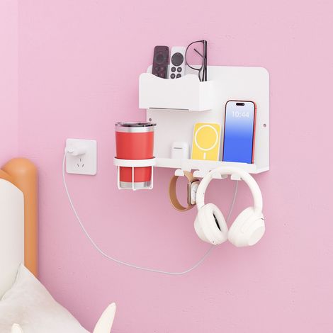 Support de placement de tête de lit amovible contre mur avec tasse rack de rangement télécommande rack de rangement multifonctionnel