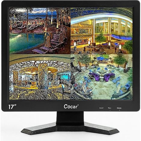 19 Pouces Moniteur Video Surveillance LCD HD Ecran CCTV avec BNC/VGA/HDMI/AV Haut-Parleur Intégré pour PC/DVD/Domicile/Magasin Caméra Système de la sécurité(1280x1024) (1/5)
