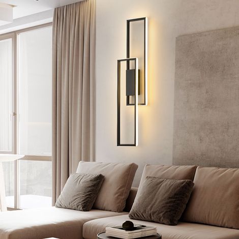 Innenwandleuchte 25W Moderne LED Wandleuchte Wandlampe Schlafzimmer Schwarz