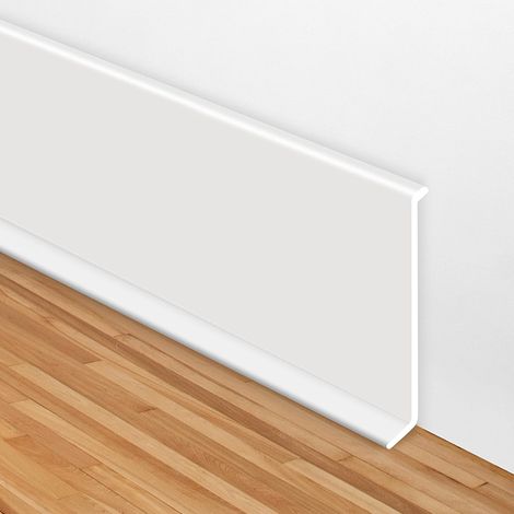 600cm10cm Plinthe Souple Autoadhésive, PVC Plinthe Bois, Peel-And-Stick Plinthe Cuisine pour Murs, Sols, Soubassements de Murs(Blanc) (1/5)