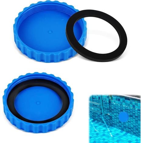 Lot de 2 bouchons d'hiver pour piscine Avec joints assortis, capuchon de fermeture d'hiver étanche et résistant au gel pour piscines (bleu) (1/5)