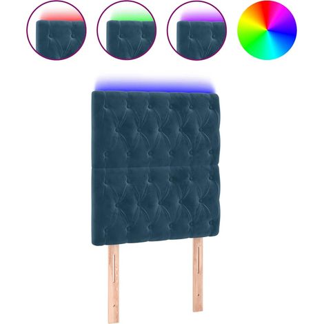 Maison Exclusive - Cabecero con luces LED terciopelo azul oscuro (1/5)