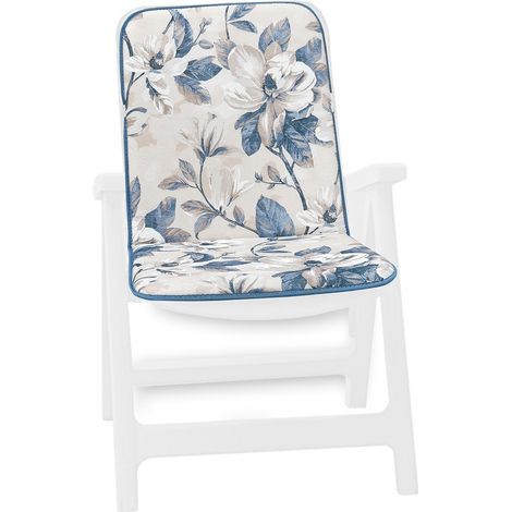 Cuscino Poltrona Esterno Écru Sedia Pieghevole Stile Fiori Vintage Coprisedia Schienale Morbido