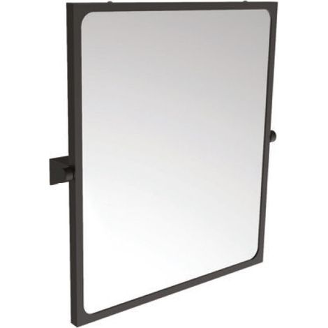 Specchio reclinabile serie leonardo 60x70 cm nero opaco (1/4)