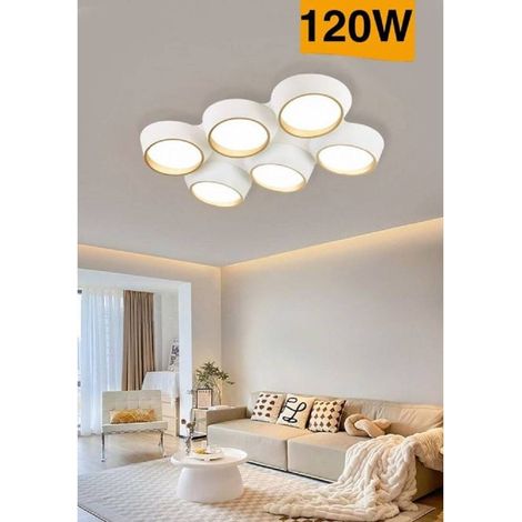TrAdE Shop Traesio - Plafoniera A Led 120 W Soffitto 6 Cerchi Irregolari Luce 4000k 6500k 3000k C51-b - -Bianco Naturale -