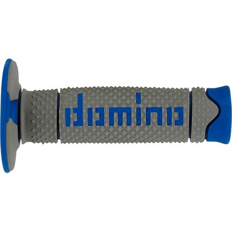 Poignées Domino OFF road, bi-composantes, grises/bleues