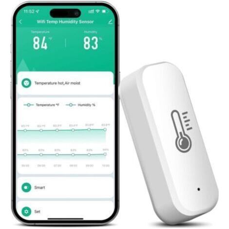ZigBee Temperature and Humidity Sensor Tuya Smart Thermometer Hygrometer with App Control and Alarm Function Compatible with Alexa & Google Home, ZigBee 3.0 Gateway Required (1/5)