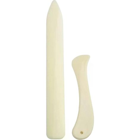 2-teiliges Lederbearbeitungswerkzeug, Falzbein für Lederhandwerk, zum Anritzen, Falten und Knicken von Kanten, Papier, Kunststoff, handgefertigte Nähwerkzeuge (1/4)