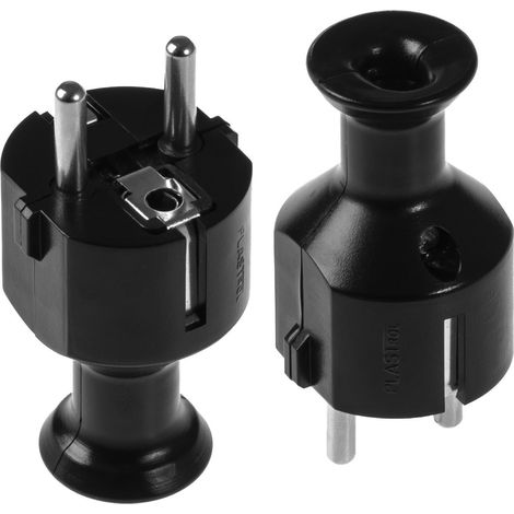 Conjunto de 5 enchufes angulares Awtools, modelo WT-40, ideal para uso doméstico e industrial, color negro, diseño compacto, fácil instalación y alta durabilidad.
