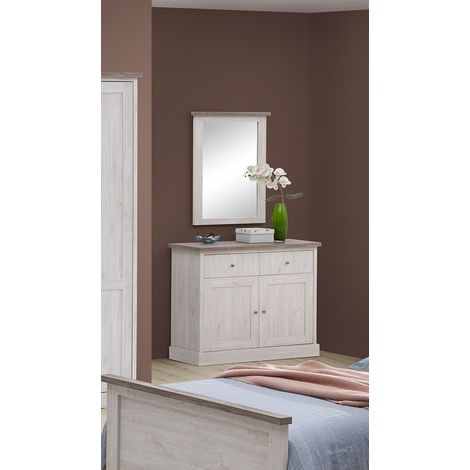 Miroir rectangulaire chêne blanc/marron Maxime (1/3)