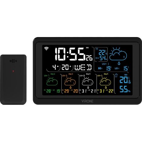 Stazione meteo orno multifunzione nero wireless precisa