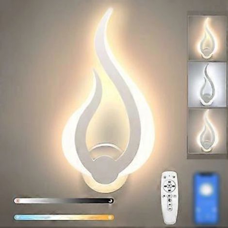 Applique murale LED 10 W avec télécommande 2,4 GHz, intensité variable, 3 températures de couleur, style moderne, veilleuse tricolore pour chambre d'enfant