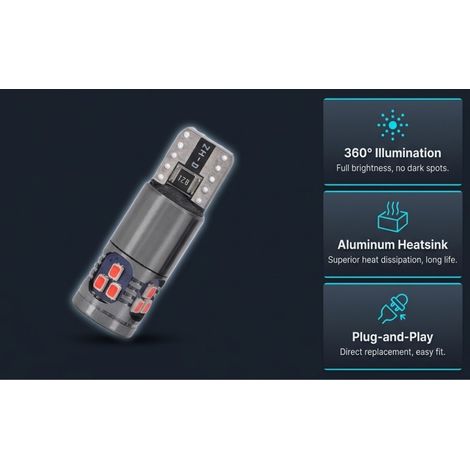 Ampoules LED voiture 12V 6500K, intérieur cale plaque immatriculation dôme coffre courtoisie rouge (1/5)