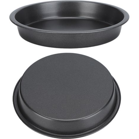Lot de 2 moules à pizza antiadhésifs profonds en acier au carbone épais pour la cuisine et la pâtisserie (15 cm). (1/5)