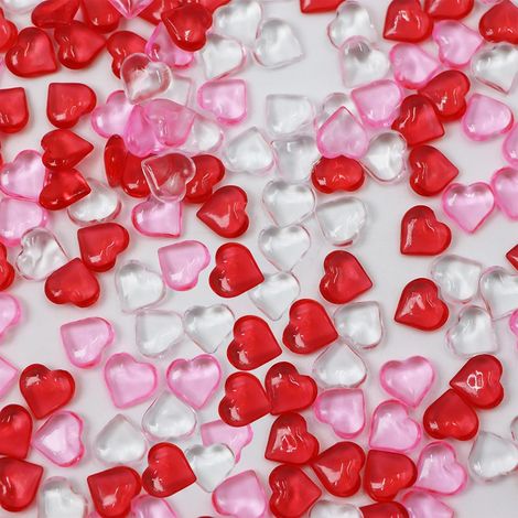 500 PCS Pierre Precieuse, Pierres Précieuses Forme du Cœur, Cailloux Decoratif pour Plénitude de Vases, Plantes, Aquariums, Galets Decoratif pour Mariage D'Art Décoratif à La Maison DIY etc (1/5)