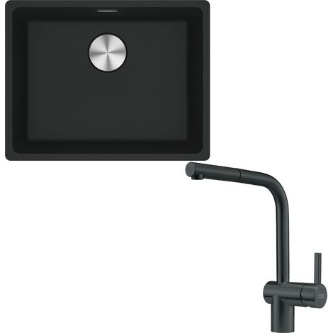 Pack Full Black cuve XL Maris Fragranit 553 x 433 x 200 mm avec mitigeur Lina L - Franke (1/5)