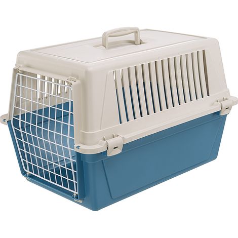 Ferplast ATLAS EL Trasportino per grandi gatti e cani di taglia media piccola Ferplast ATLAS 30 EL in plastica con porta in ferro plastificato. Variante 30 EL - Misure: 40 x 60 x h 38 cm - Nero