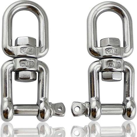 Lntyq M8-2 pièces Manille De Levage, Manille Inox ,Anneau Pivotant œIl à œIl, pour Chaise Suspendue, Sac de Sable, Industrie, Voyages, Pêche, Outils D'alpinisme (1/5)