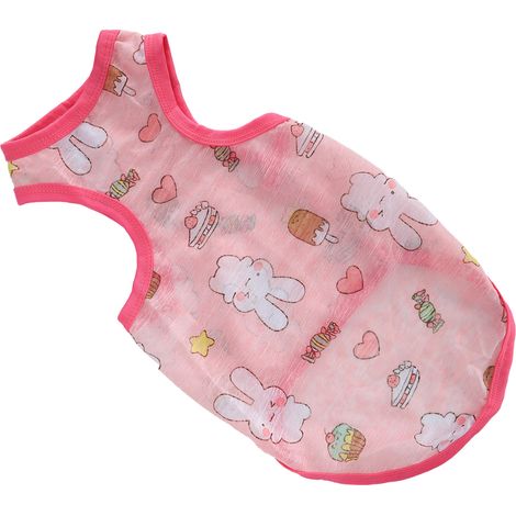 Vêtements d'été rafraîchissants pour animaux de compagnie - Gilet pour chien Petit Cochon - T-shirt sans manches respirant et antiadhésif (Rose (bordure rose) XXL) (1/5)