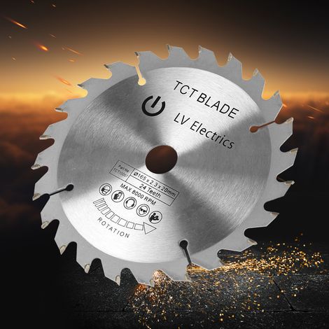 Lame de scie circulaire de 165 mm de diamètre, 24 dents, alésage de 20 mm, pour la découpe du bois (1/5)
