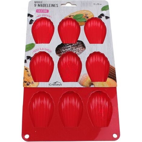 Crealys - crealys moule à 9 madeleines en silicone "candy" - (1/2)