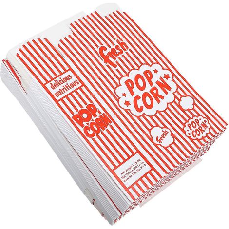 Boîte à popcorn résistante à l'huile, boîte à goûter, articles de fête, 19,20 x 12,50 x 5,30 cm, emballage multicolore, 50 pièces. (1/5)