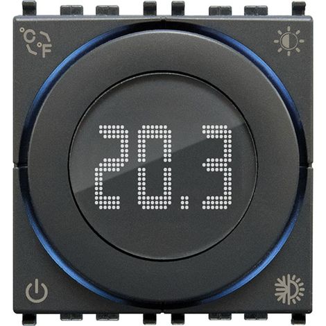 Termostato con rotella domotico 2 moduli IoT Grigio Vimar 02973 (1/8)