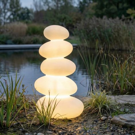 [NEUWERTIG] B-Ware Stehleuchte Außenlampe Lucande Led Lampe Soriel Fernbedienung Weiß Ip54