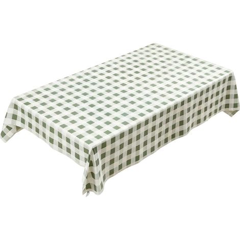 Nappe rectangulaire imperméable et résistante à l'huile, facile à nettoyer, à carreaux, idéale pour les repas en plein air, le camping, les pique-niques et la terrasse. (1/5)