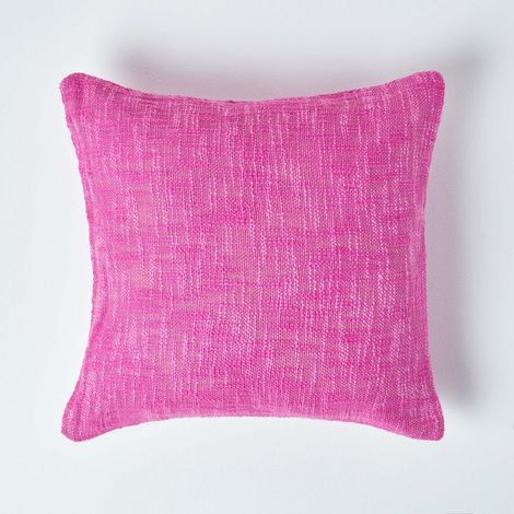 HOMESCAPES Nirvana Cotton Pink Cushion Cover, 45 x 45 cm