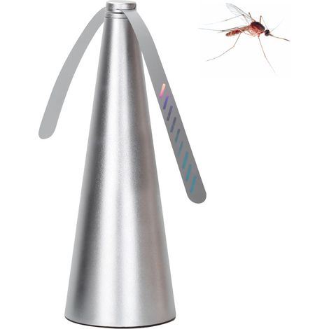 BEBUSINGOTO Ventilador repelente silencioso, repelente de mosquitos, repelente de moscas silencioso, ventilador de protección de alimentos, ventilador de escritorio plateado