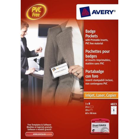 Avery-Zweckform 4823 Cartellino portanome (L x A) 90 mm x 60 mm 20 pz. (1/4)