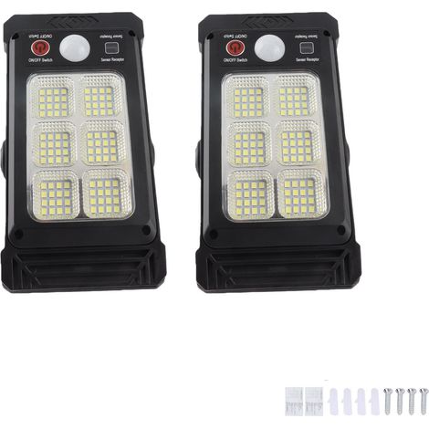 Set di 2 luci solari con morsetto e sensore di movimento, 96 LED, per uso esterno, ideali per giardino, patio o vialetto. Illuminazione di sicurezza resistente alle intemperie. (1/5)
