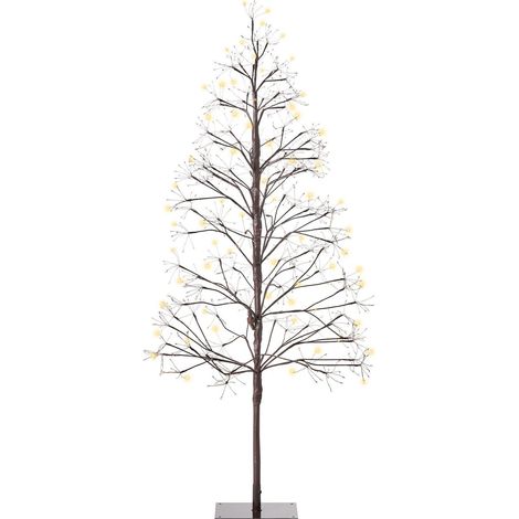 Albero di Natale artificiale per esterni e interni 9 tipi di luci LED Stile moderno per interni Pre-illuminato 150 cm Marrone Lonkari (1/5)