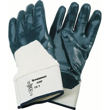 PROMAT Handschuhe Neckar Größe 9 blau Nitrilteilbeschichtung EN 388 PSA-Kategor (1/3)